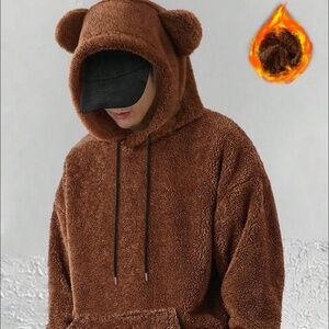 Fuzzy Fleece 3D hooded sweatshirt